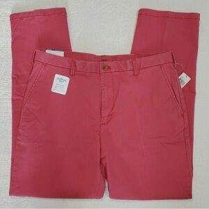 IZOD Pants Mens NWT 32/34 Performance Chino Straight Twill Saltwater Red $69.50